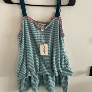 Blue Striped Matilda Jane Peplum Tank